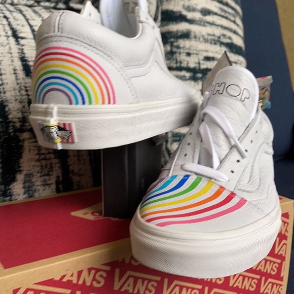 Vans Old Skool Flour Shop Rainbow/True White MENS - Picture 2 of 16